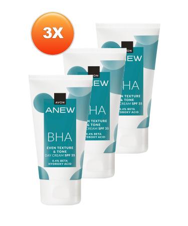Avon Anew BHA Skin Tone Smoothing Day Cream Spf 35 50 Ml. Triple Set - Buy Online on GoSupps.com