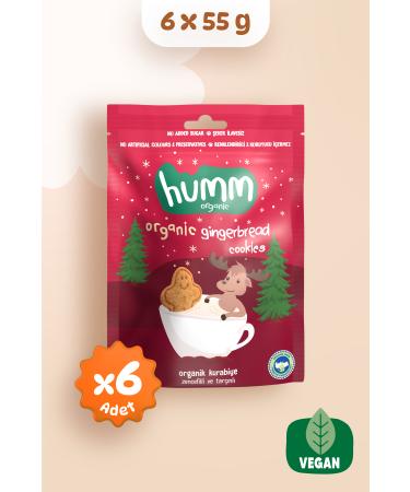 Humm Organic Cinnamon Ginger Cookies 6 X 55 gr