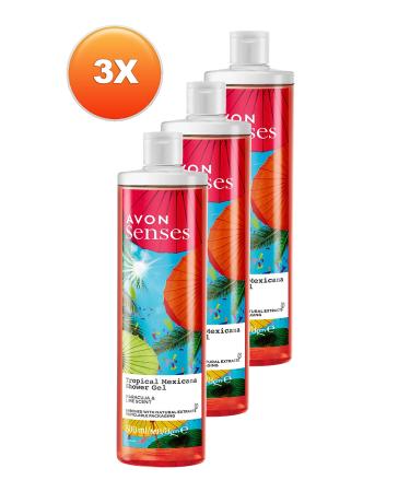 Avon Tropical Mexicana Passion Fruit and Lemon Scented Shower Gel 500 Ml. Set of Three - Buy Online on GoSupps.com