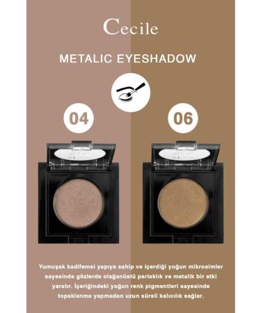 Cecile Intense Pigmented Cold Colors Metallic Eyeshadow Nude Series 04-06