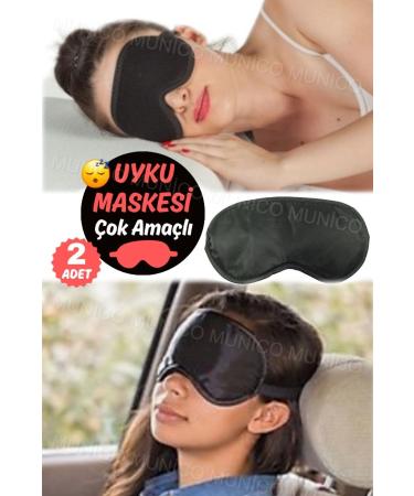 2 Pieces Adjustable Strap Silk Sleep Mask Perfect Comfort Sleep Band - Ergonomic Structure and Silk