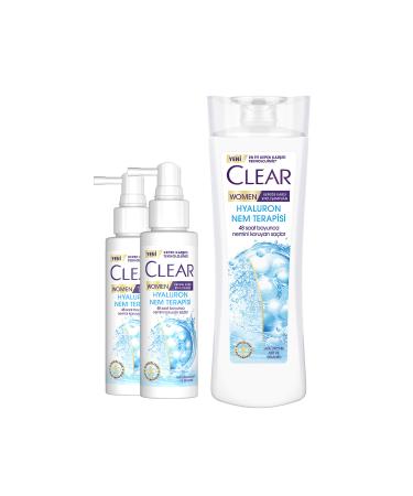 Clear Women Shampoo Hyaluron Moisture Therapy 350 ml Women Serum Hyaluron Moisture Therapy 90 ml X2 - Buy Online on GoSupps.com