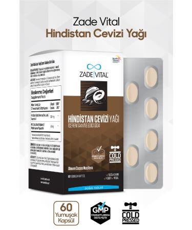 Zade Vital Coconut Oil 1000 Mg 60 Blister Capsules