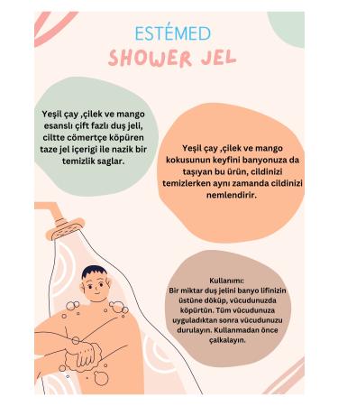 ESTEMED Moisturizing Effective Strawberry Shower Gel for Dry Skin 250 ml - Buy Online on GoSupps.com