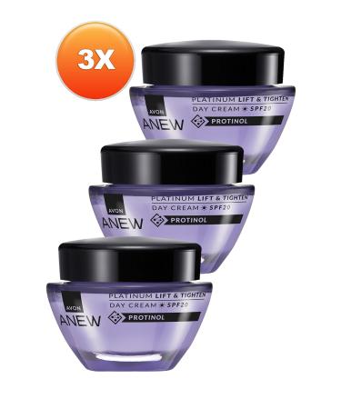 Avon Anew Platinum Lift & Tighten Day Cream SPF20 50 Ml. Triple Set - Buy Online on GoSupps.com