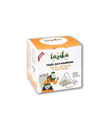LAZIKA (SET OF 2) Green Blend Green Tea - Orange-rose Pyramid Bag - Buy Online on GoSupps.com