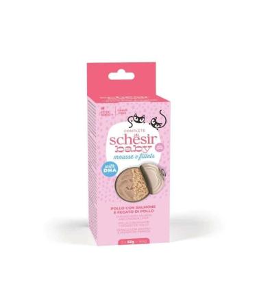 Schesir Furlo Baby Cat Canned Food with Salmon and Chicken Liver for Kittens 55 gr 3 Pieces