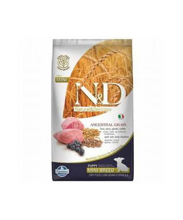 N & D Ancestral Grain Mini Puppy Lamb Blueberry Small Breed Low Grain Puppy Food 7 Kg