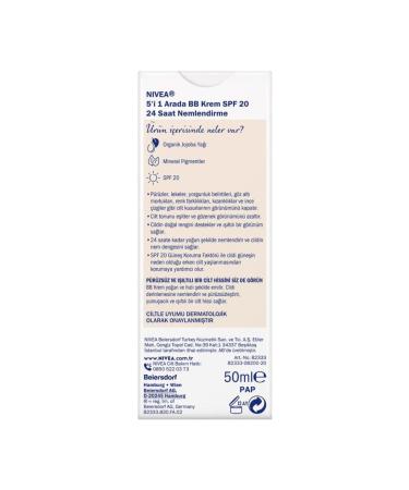 NIVEA BB Cream Moisturizing Face Care 50ml SPF15 Light Tone Jojoba Oil Extract with Luminous Skin - Buy Online on GoSupps.com