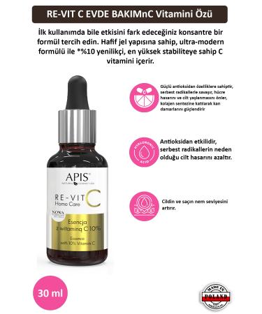 Apis Natural Cosmetics Re-vit C Home Care Vitamin C Essence New Formula - 30 ml