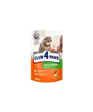 Club4Paws CHICKEN PREMIUM POUCH CAT FOOD 100 GR X 6 PIECES 336108