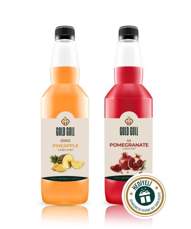 gold gull Pineapple & Pomegranate Flavored Coffee & Fruit Syrup 2 X 700 ml