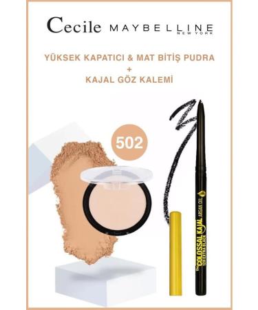 Cecile Intense Coverage Matte Powder 502-Kajal Eyeliner Set