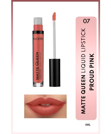 Note Cosmetics Matte Queen Lipstick Permanent Matte Liquid Lipstick - 07 Proud Pink - Pink