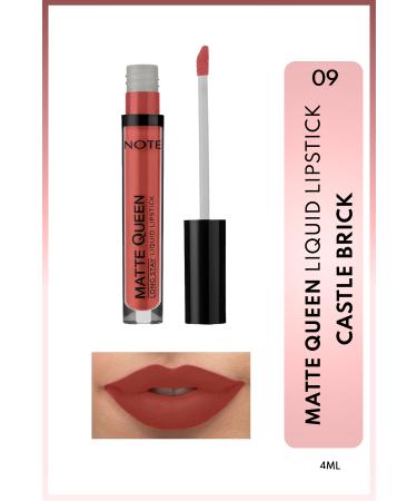 Note Cosmetics Matte Queen Lipstick Permanent Matte Liquid Lipstick - 09 Castle Brick - Pink