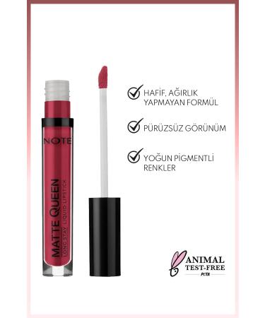 Note Cosmetics Matte Queen Lipstick Permanent Matte Liquid Lipstick - 14 Bold Berry - Red - Buy Online on GoSupps.com