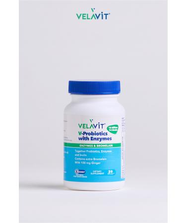 Velavit V-Probiotics with Enzymes Food Supplement 30 Capsules - Buy Online on GoSupps.com