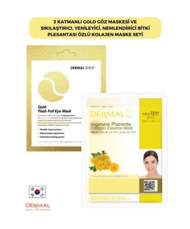 Dermal 3 Layer Gold Eye Mask and Firming Regenerating Moisturizing Plant Placenta Extract Collagen