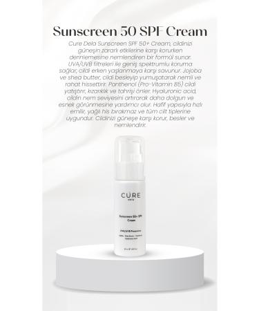 Cure dela Sunscreen 50 Spf Sun Cream - Uva/uvb Protection - Panthenol & Niacinamide & Hyaluronic Acid - Buy Online on GoSupps.com