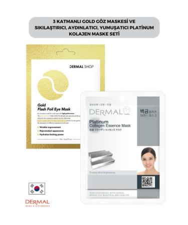 Dermal 3 Layer Gold Eye Mask and Firming Brightening Softening Platinum Collagen Mask Set