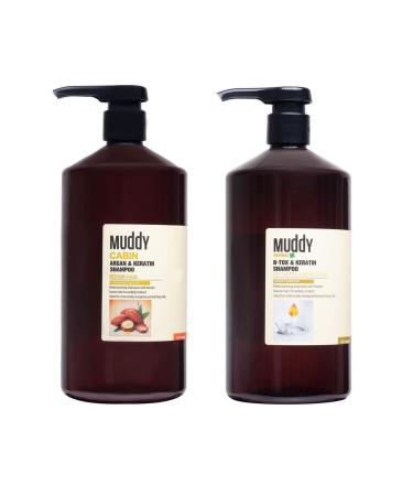 Muddy Argan&keratin Shampo0 1000 ml + B-tox&keratin Shampoo 1000 ml