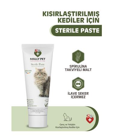 MALLY PET PROFESSIONEL PET CARE Immune Supporting and Hairball Preventing Sterile Malt Paste for Neutered Cats