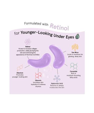 grace & stella Retinol Eye Mask for Under Eye Dark Circles 3 Pieces - Buy Online on GoSupps.com