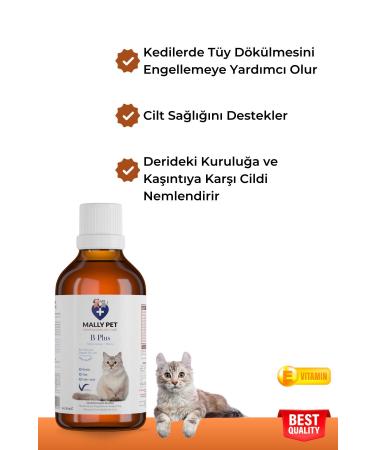 MALLY PET PROFESSIONAL PET CARE Cat Hair Loss Prevention Hair Health Drops Plus B For Cats 50 ml - Buy Online on GoSupps.com