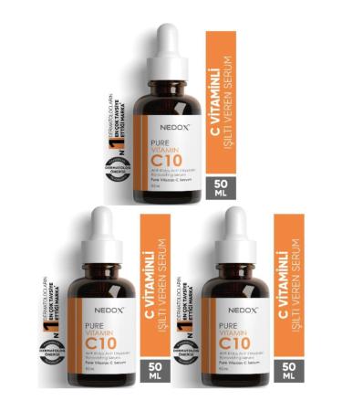 NEDOX 3 Pieces Pure Vitamin C10 Serum 50 ml - Radiant Serum 50 ml
