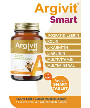 Argivit Smart 2 Pack - Phosphatidylserine Choline Multivitamin and Multimineral Tablets 30 Pieces - Buy Online on GoSupps.com