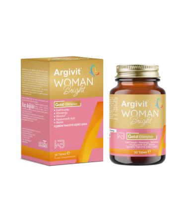 Argivit Woman Bright Gold Complex - Biotin Niacin Zinc (SAFR' NSIDE XTENERGY) Supplement 30 Tablets - Buy Online on GoSupps.com