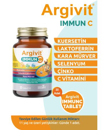 Argivit Immun C Tablet 3 Pack - 30 Tablets Containing Black Elderberry Vitamin C Zinc Lactoferrin - Buy Online on GoSupps.com