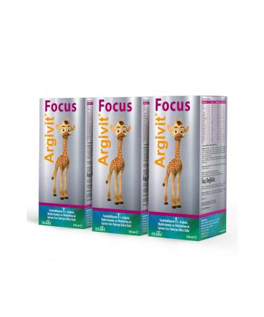 Argivit Focus 3 Pack Phosphatidylserine L-arginine Multivitamin and Multimineral Syrup 150 ml