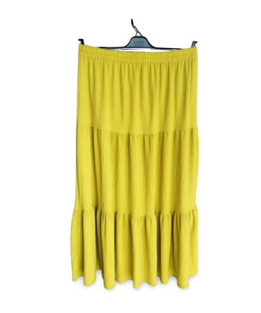 Skygo Elastic Waist Plaid Fabric Skirt Mother Skirt Long Prayer Skirt Green 44-52 size