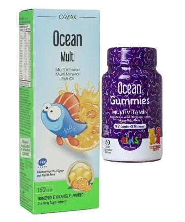 Ocean Multi Syrup Honey Orange 150ml And Gummies Multivitamin 60 Chewable Gel