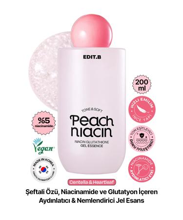 EDITB Brightening Gel Essence with Niacinamide and Glutathione EDIT.B PeachNiacin Glutathione 200 ML