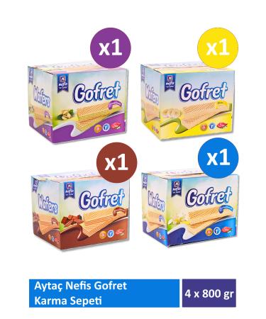 Ayta Delicious Wafer 1 Piece Cocoa Cream + 1 Piece Vanilla + 1 Piece Banana + 1 Piece Pistachio (800 gr)