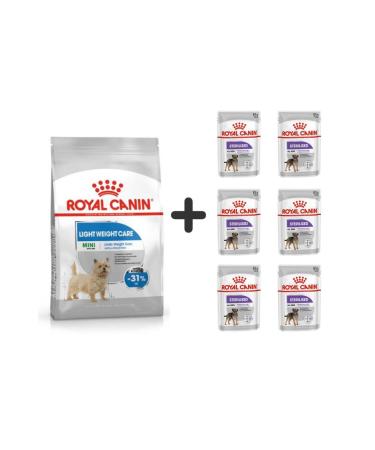 Royal Canin Light Weight Care Dog Food 3 Kg + 6 Pieces Wet Food