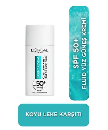 L'Oreal Paris Bright Reveal Spf 50+ Anti-Dark Spot Fluid Daily Face Sunscreen 50ml