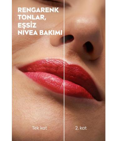 NIVEA Tinted Lip Care Cream Red 4.8 gr Moisturizing SPF30 Natural Oils Vitamin E For Lips Cheeks - Buy Online on GoSupps.com