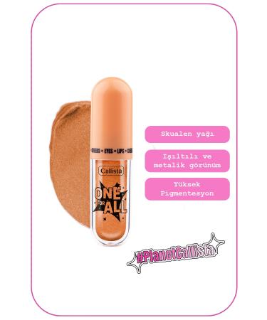 Callista One For All Eyes & Lips & Cheeks Shimmering Liquid Eyeshadow - 04 Rich Peach - Buy Online on GoSupps.com