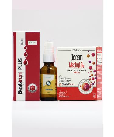 Ocean Iron Vitamin D and B12 Containing Health Set: Bestiron Plus Estellife D3 & Ocean Methyl B12