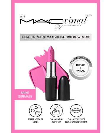 Mac Macximal Sleek Satin Lipstick Iconic Satin Finish Lipstick-Saint Germain 3.5gm
