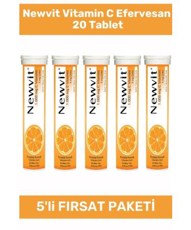 Newvit Vitamin C Effervescent 20 Tablets - 5 Pieces