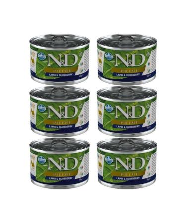& D Prime Lamb and Blueberry Grain-Free Mini Breed Adult Dog Canned Food 140 gr X 6 Pieces