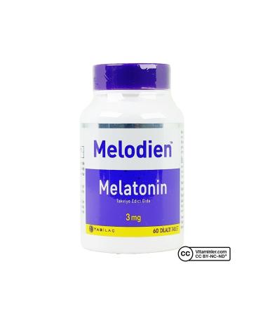 Tab la Melodien Melatonin 3 Mg 60 Sublingual Tablets 8680133001673 - Buy Online on GoSupps.com