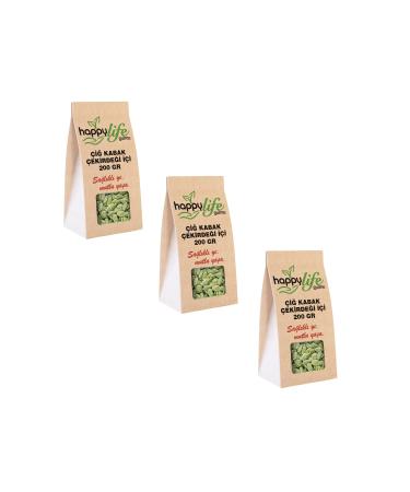 Happy Life Gourmet Raw Pumpkin Seeds 200 gr X 3 Pieces