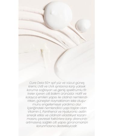 Cure dela Sunscreen 50 Spf Sun Cream - Uva/uvb Protection - Panthenol & Niacinamide & Hyaluronic Acid - Buy Online on GoSupps.com