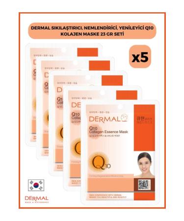 Dermal Firming Moisturizing Regenerating Q10 Collagen Mask 23 Gr 5 Pieces