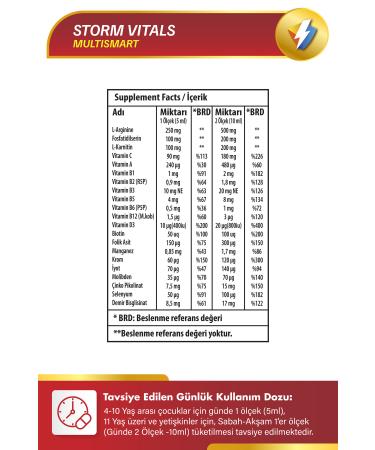 STORM V TALS Multismart- Growth Formula- L-arginine Phosphatidylserine-containing Multivitamin Syrup 150ml - Buy Online on GoSupps.com